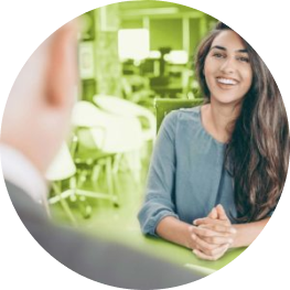 Student in a interview