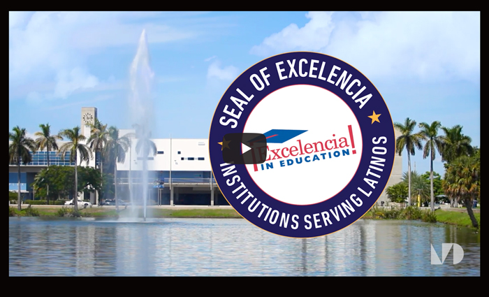 Video frame with go button showing seal of Excelencia
